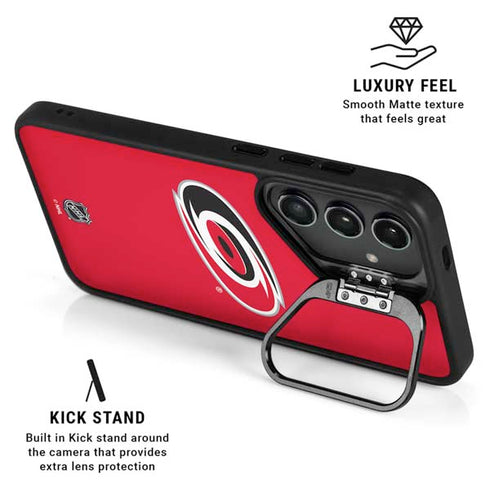 NHL Carolina Hurricanes Solid Background Galaxy S25 Kickstand Case